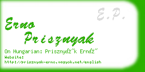 erno prisznyak business card